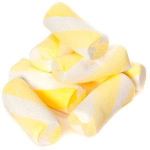 Puffy Poles Yellow & White Jumbo Marshmallow Twists - 2.2lb