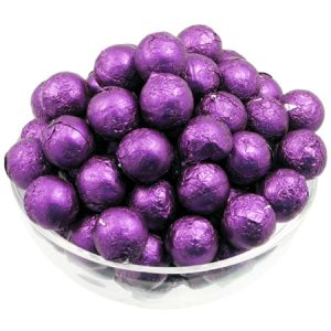 Purple Foil Chocolate Balls - 10lb