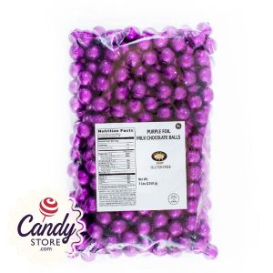 Purple Foil Chocolate Balls - 2lb Bulk