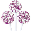 Purple & White Squiggly Pops Lollipops - 48ct