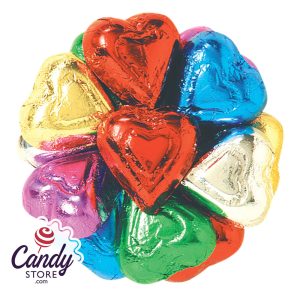 Rainbow Milk Chocolate Hearts Madelaine - 5lb Bulk
