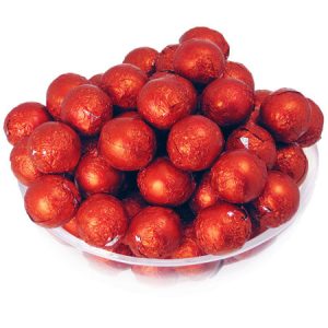Red Foil Chocolate Balls - 10lb