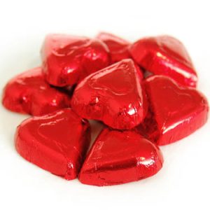 Red Milk Chocolate Hearts - 10lb