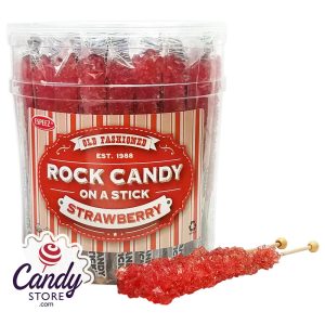 Red Rock Candy Crystal Sticks Strawberry - 36ct Tub
