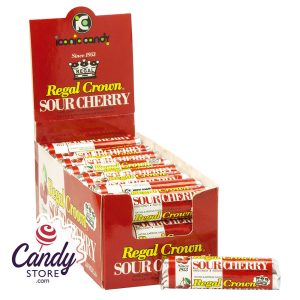 Regal Crown Sour Cherry Hard Candy Rolls - 24ct
