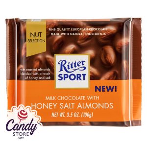 Ritter Sport Milk Chocolate With Honey Salt Almonds Bars - 11ct