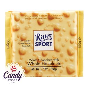 Ritter Sport White Chocolate w Whole Hazelnuts Bars - 10ct