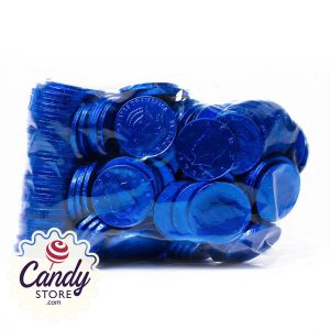 Royal Blue Chocolate Coins - 1.5lb Bulk