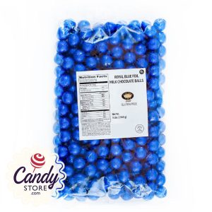 Royal Blue Foil Chocolate Balls - 2lb Bulk