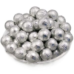 Silver Foil Chocolate Balls - 10lb