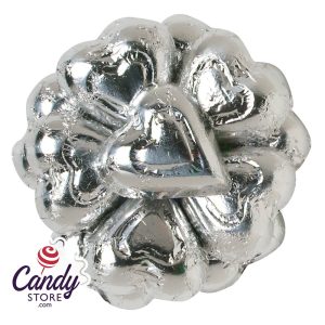 Silver Milk Chocolate Hearts - 10lb