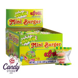 Sour Mini Gummy Burgers Candy - 60ct