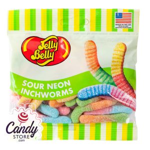Sour Neon Inchworms Jelly Belly 3oz Bag - 12ct