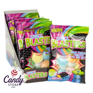 Space Blasters Sour Powder Filled Discs 0.92oz Peg Bag - 12ct