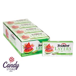 Trident Layers Watermelon Tropical Fruit Gum - 12ct