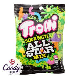 Trolli Sour Brite All Star Mix 4.25oz Peg Bag - 12ct