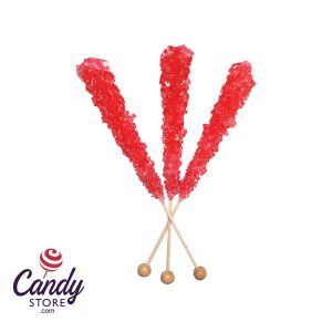 Unwrapped Strawberry Rock Candy 6 1/2 Inch Stick Dryden & Palmer - 120ct