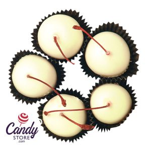 White Chocolatey Coated Stem Cherries - 3lb