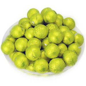Yellow Foil Chocolate Balls - 10lb