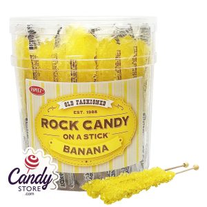 Yellow Rock Candy Crystal Sticks Banana - 36ct Tub