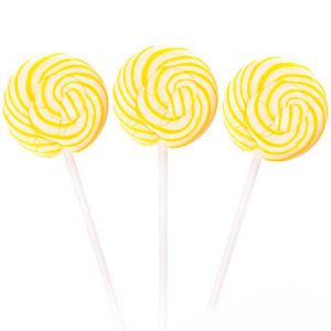 Yellow & White Squiggly Pops Lollipops - 48ct